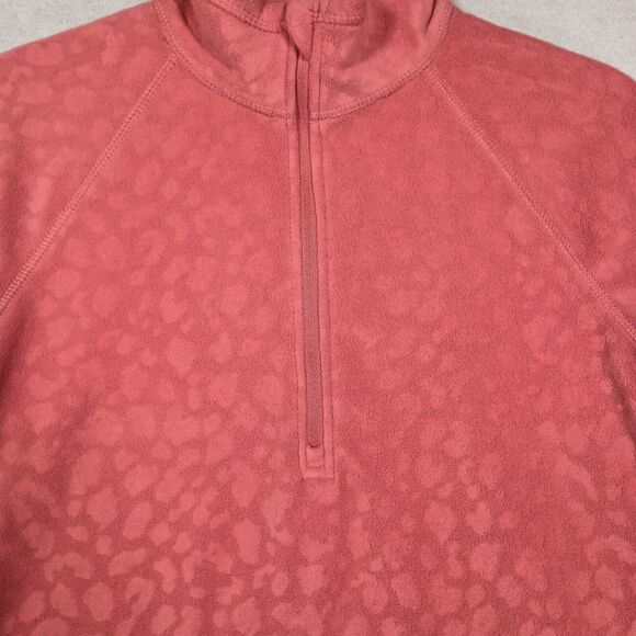 Eddie Bauer Jacket Womens Medium Pink Fleece 1/2 Zip Textured Outdoor Gorpcore - Picture 3 of 12